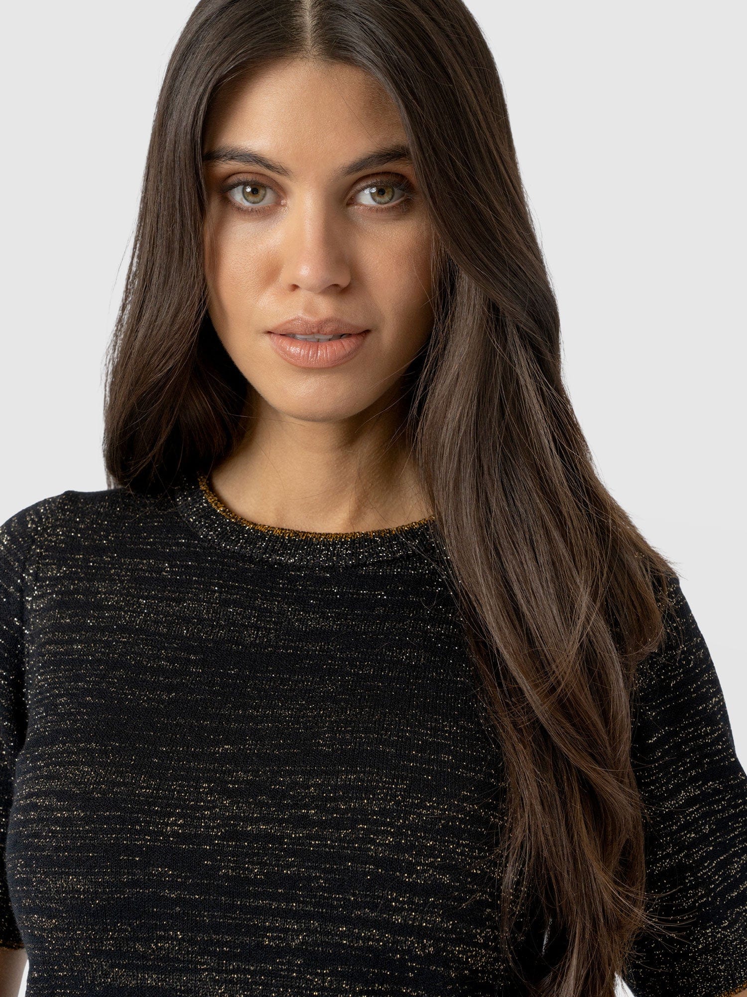 Roux Short Sleeve Knit - Gold - Women's Jumpers | Saint + Sofia® EU